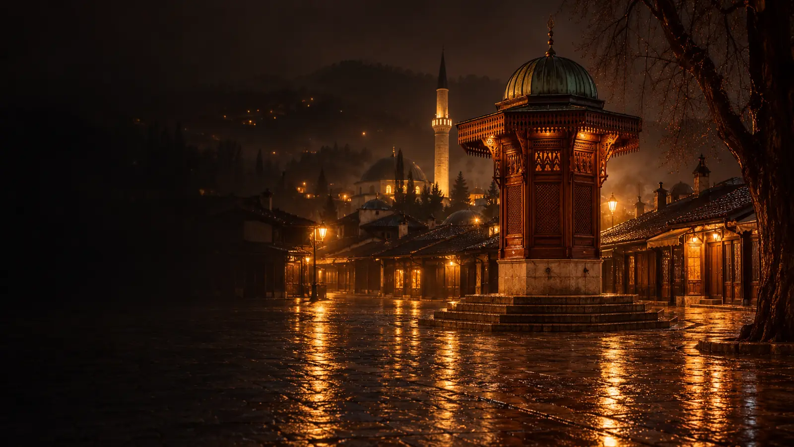 Sarajevo noću, scena iz igre Kumstvo