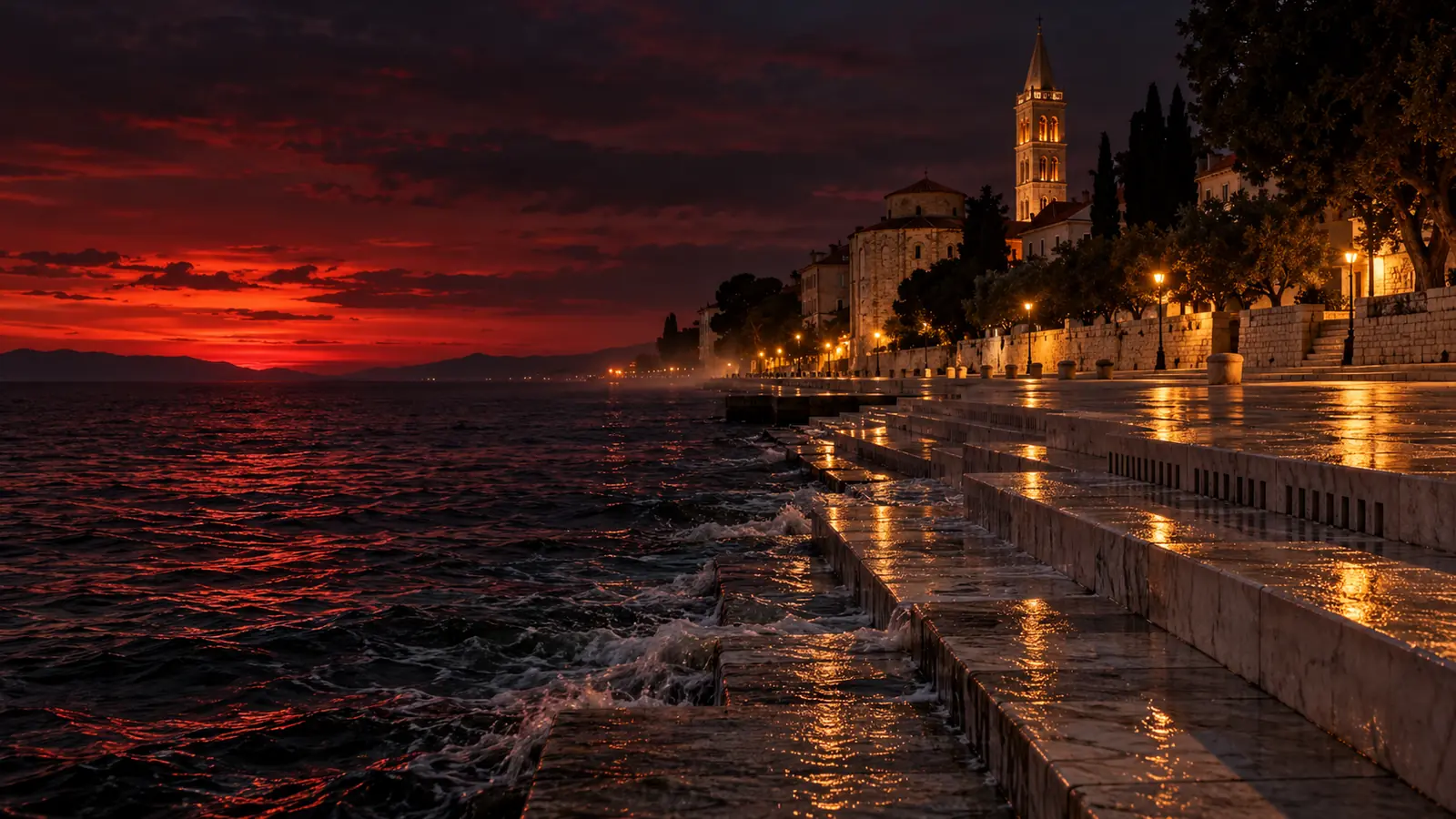 Zadar noću, scena iz igre Kumstvo